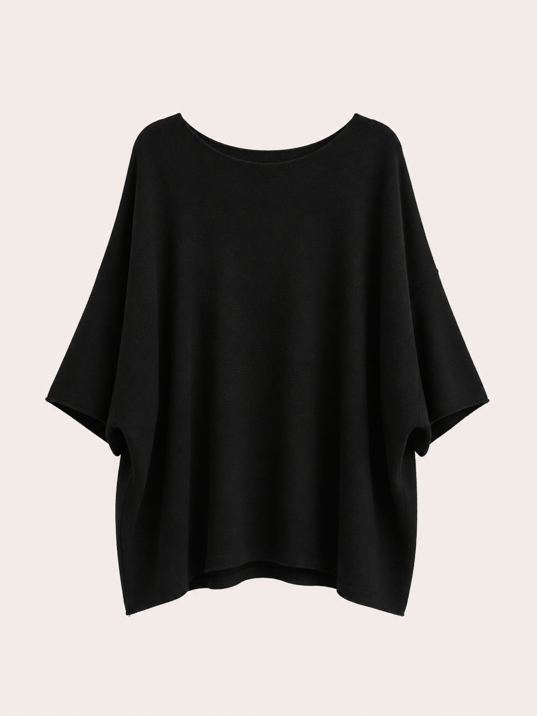 Leichtes oversize Strick T-Shirt mit 3/4 Ärmeln