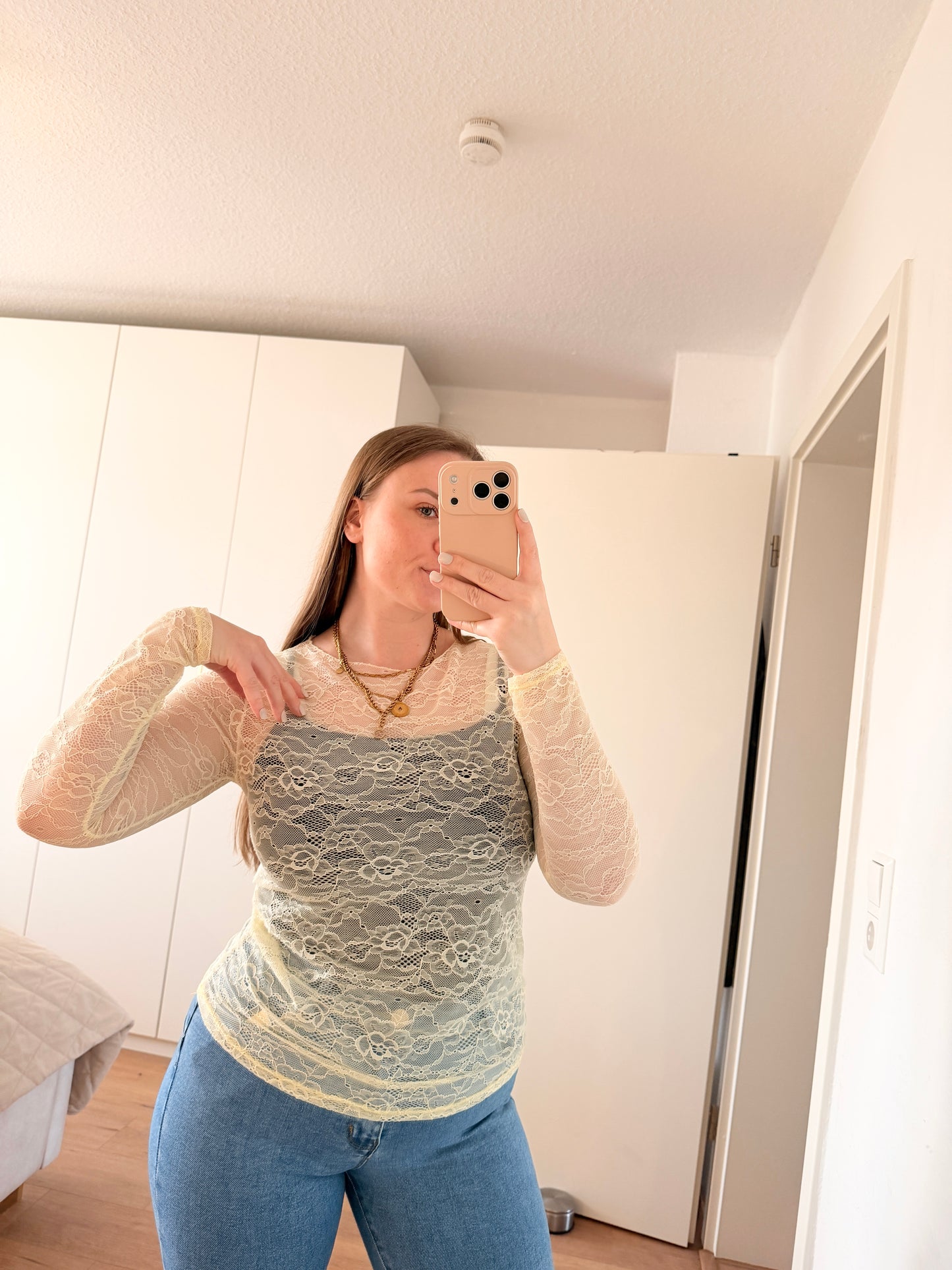 Spitzen Long sleeve gelb