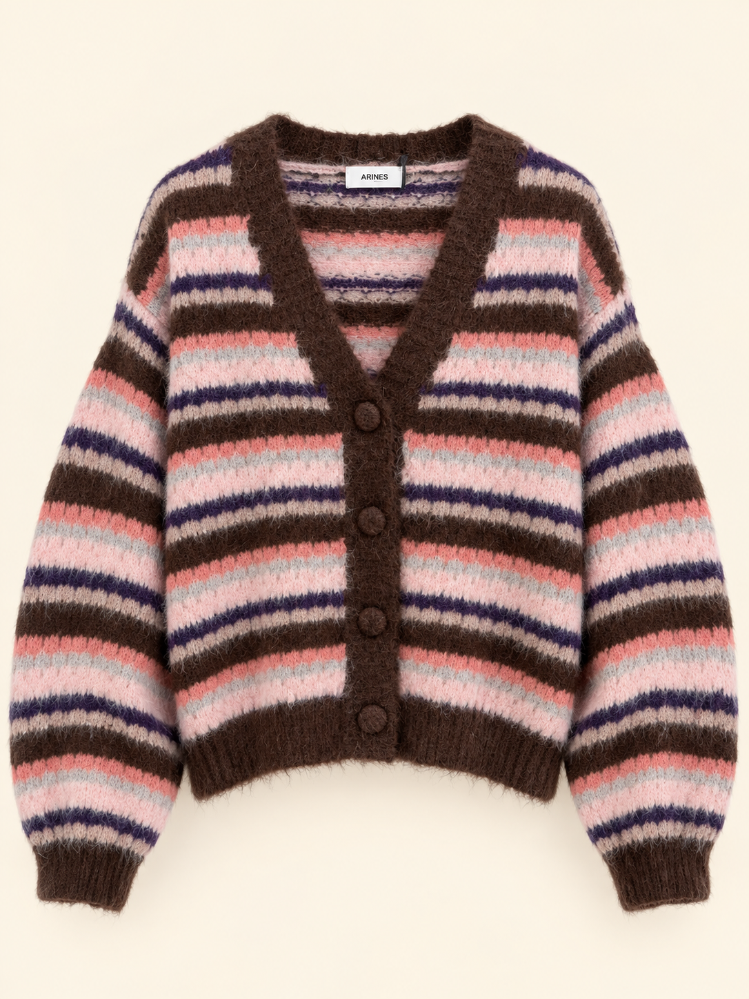 Stripes Cardigan mit Knöpfen