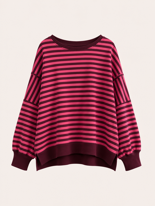 Oversize Streifen Pullover