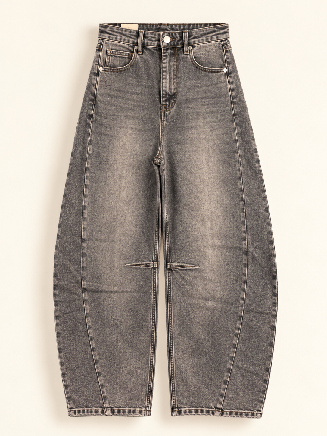 Graue Ballon Jeans