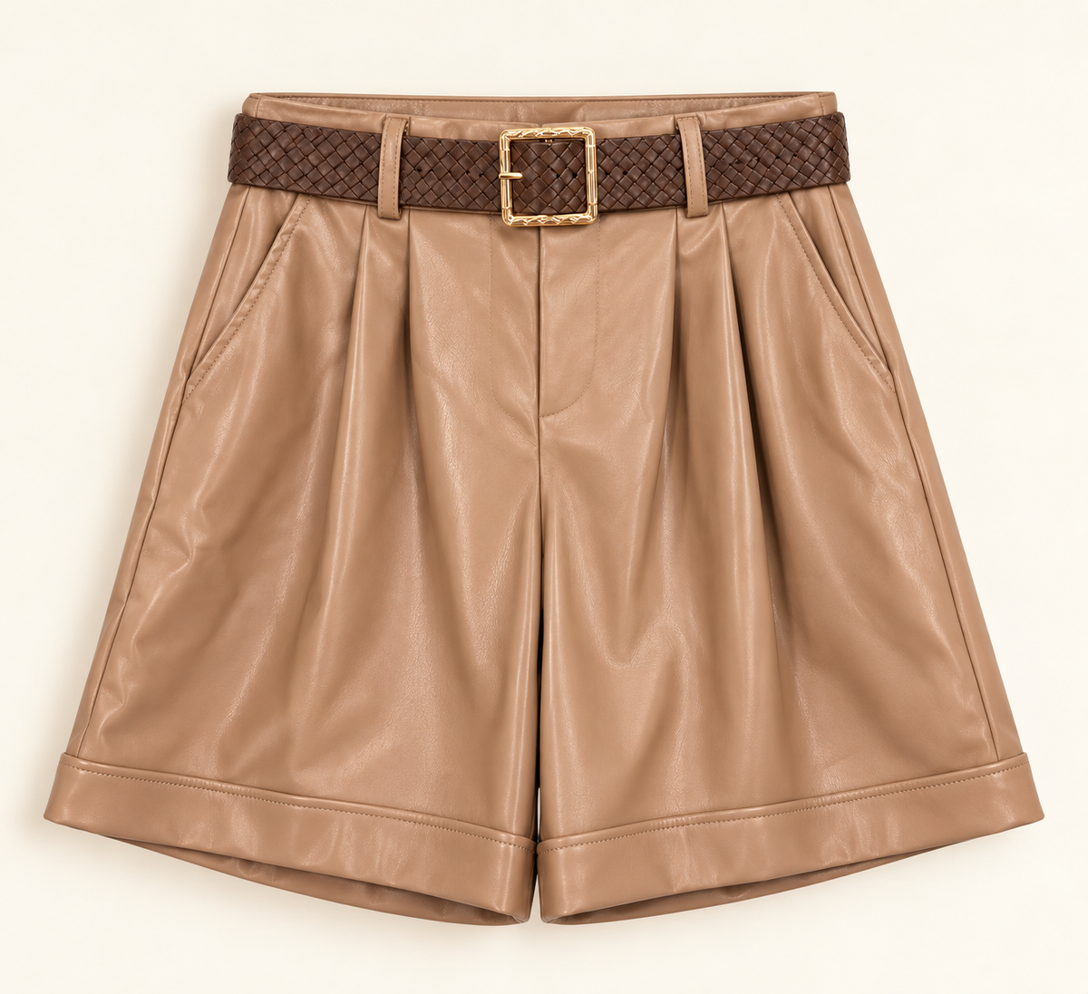 Kurze Leder bermuda Shorts