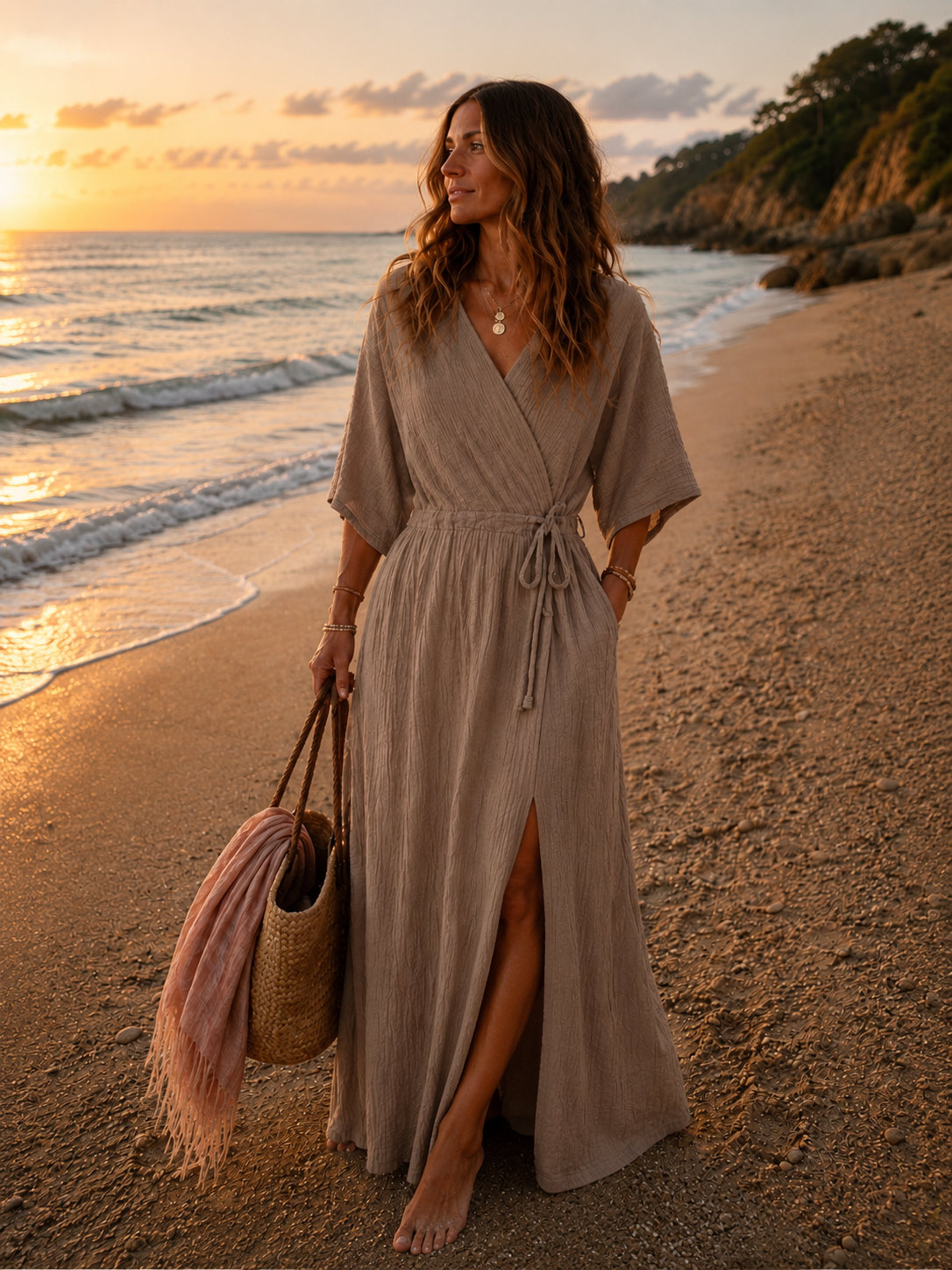 Maxi Musselin Kleid