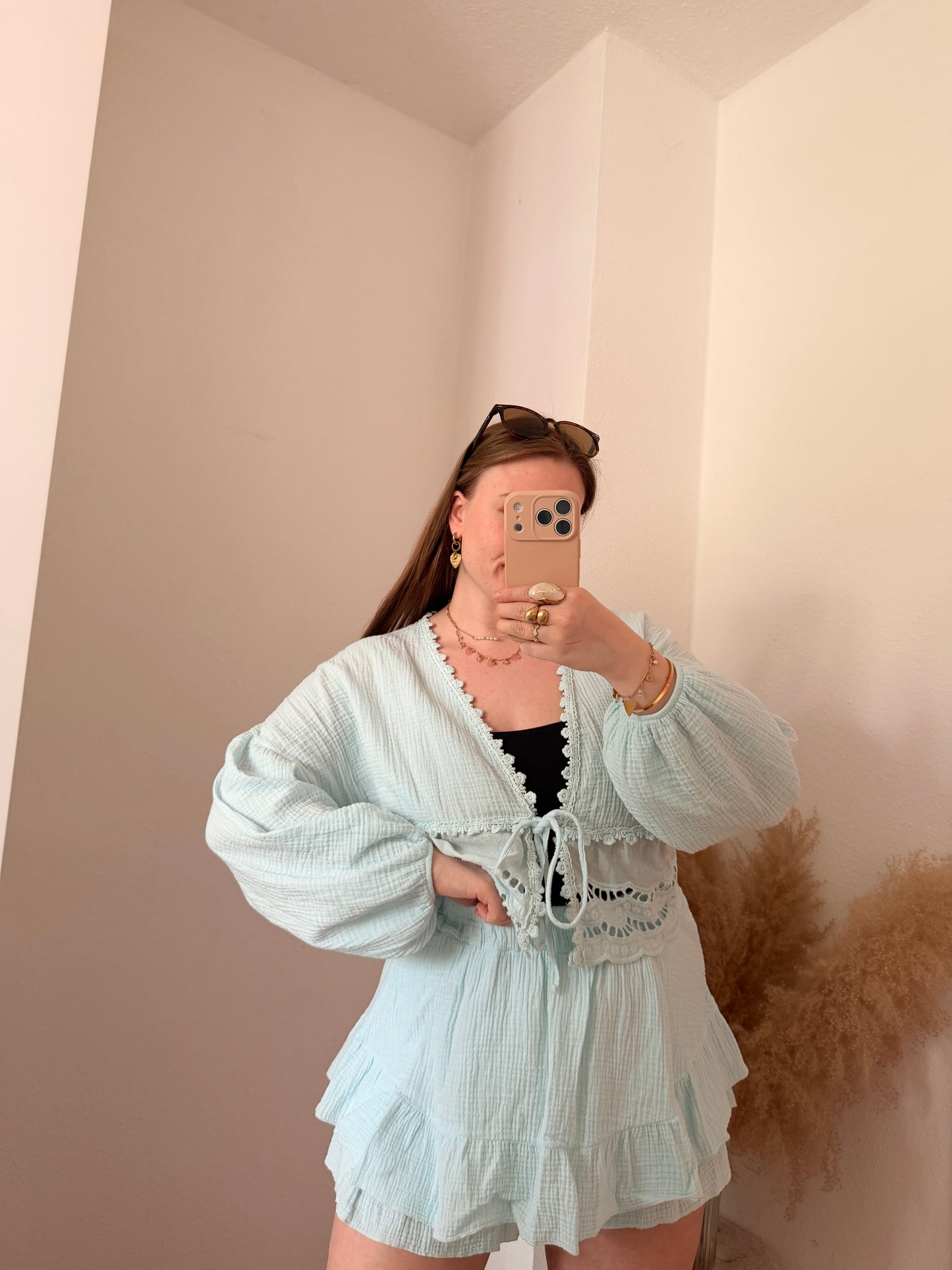 Musselin Hosenrock Hellblau Lola