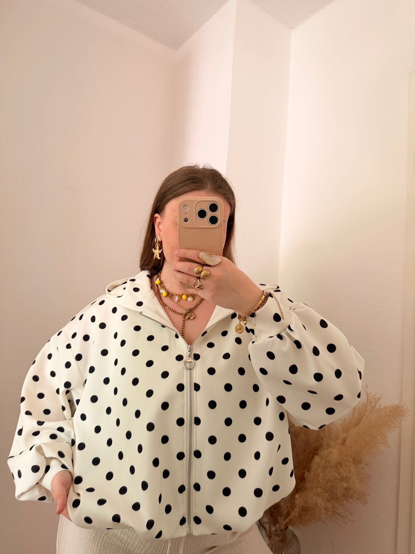 Polka Sweatshirt Jacke