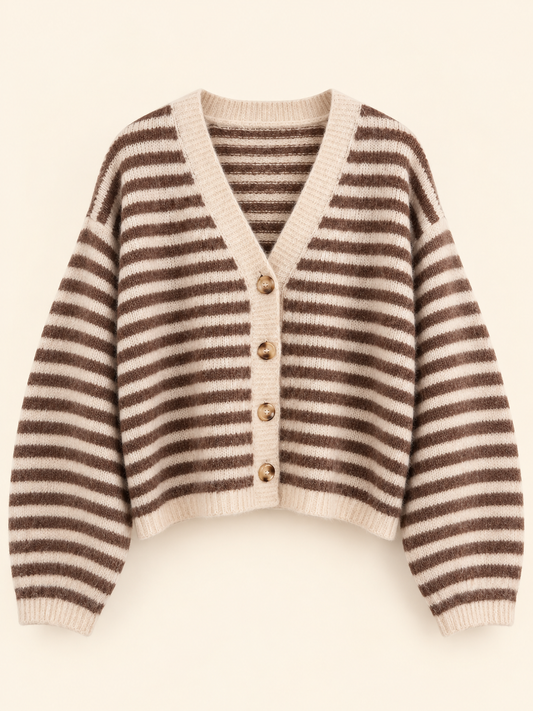 Stripes Cardigan mit Knöpfen