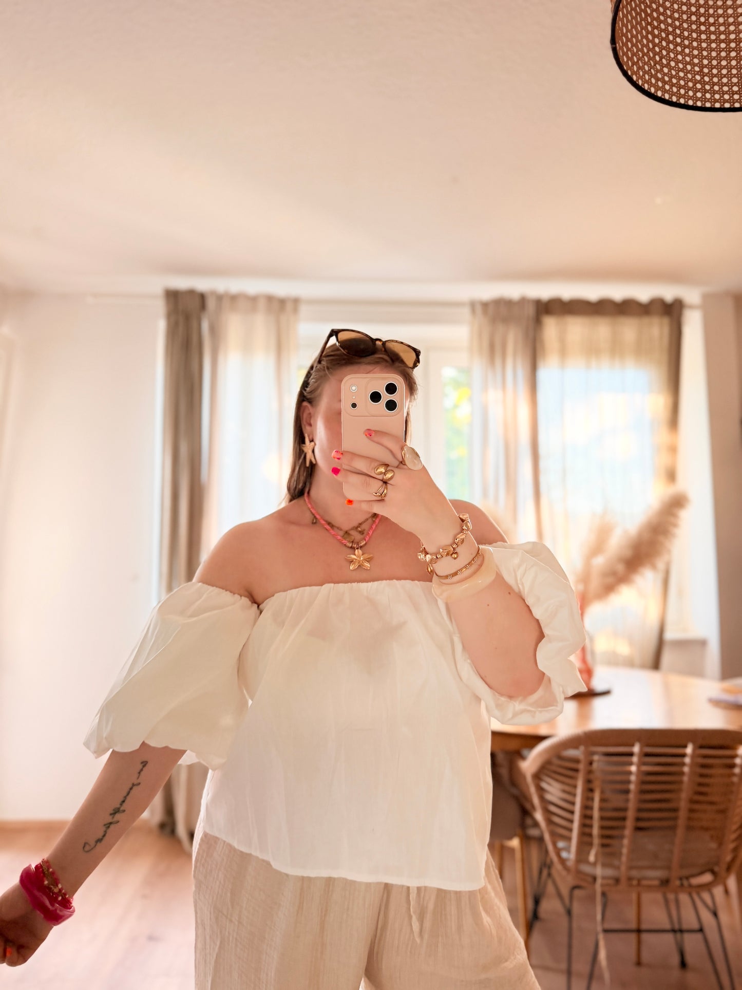 Off Shoulder Oberteil aus Baumwolle