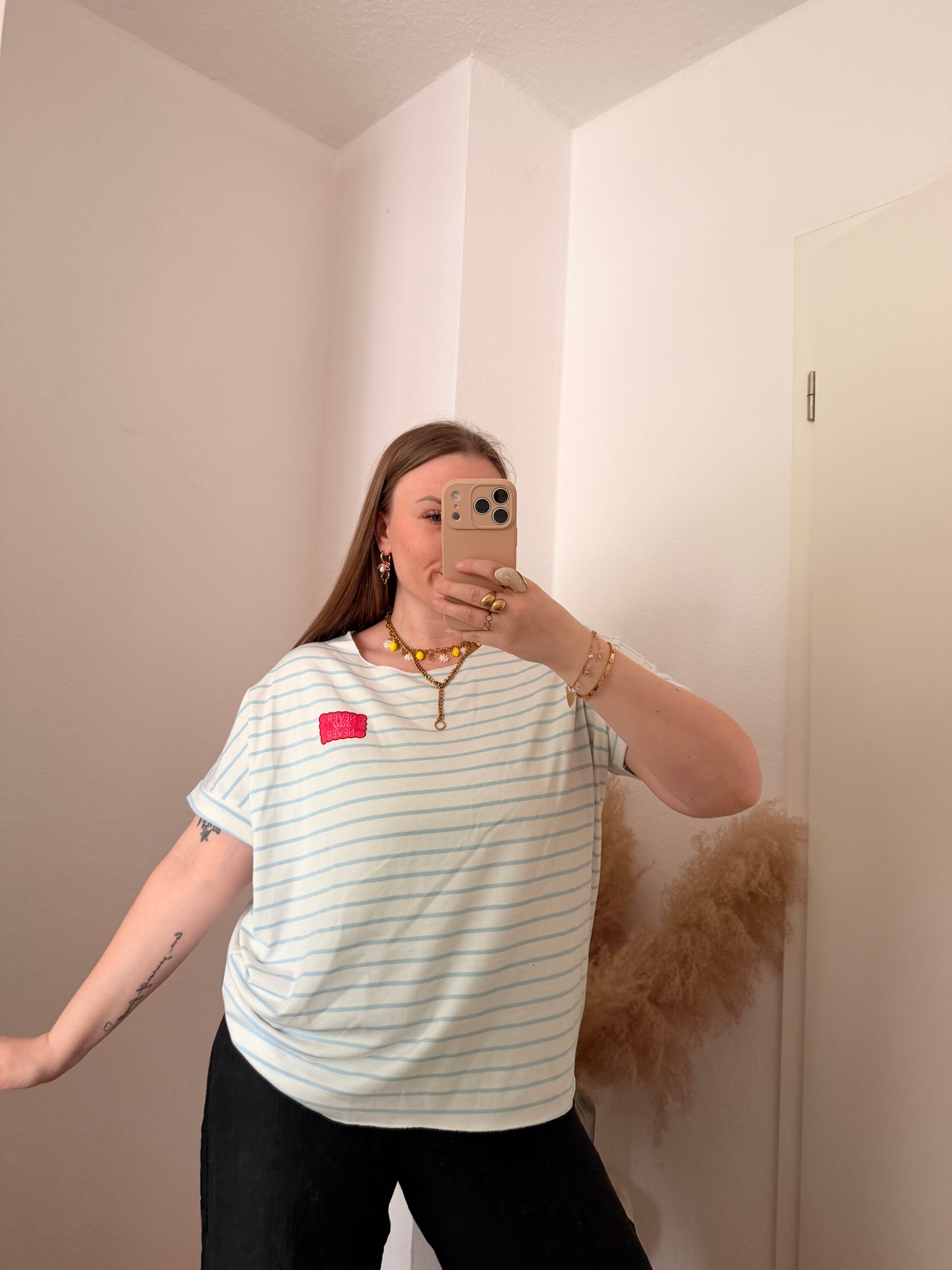 Gestreiftes Jersey T-Shirt