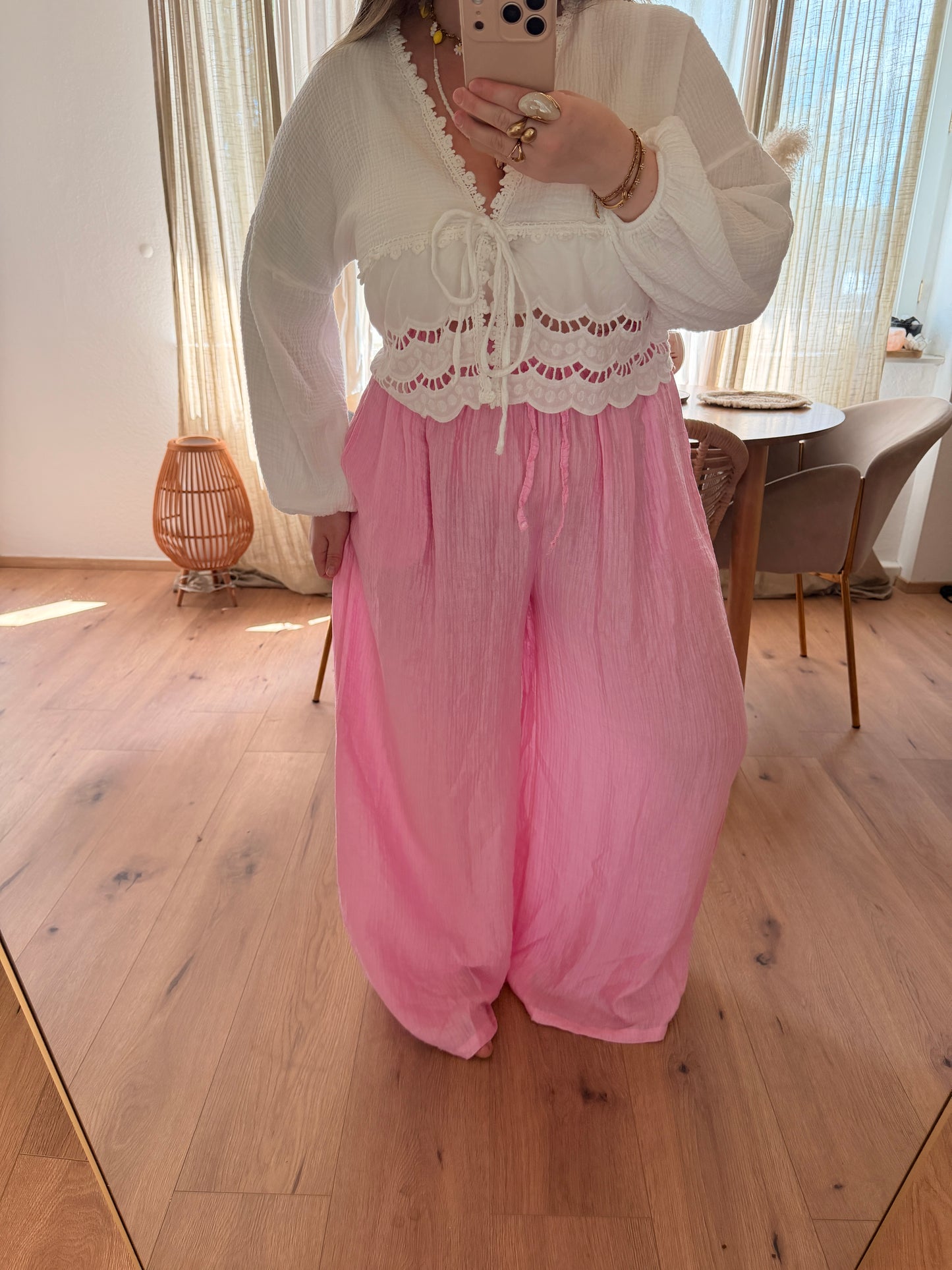 Hose mit weitem Bein Recycelter Stoff Lyocell Felina