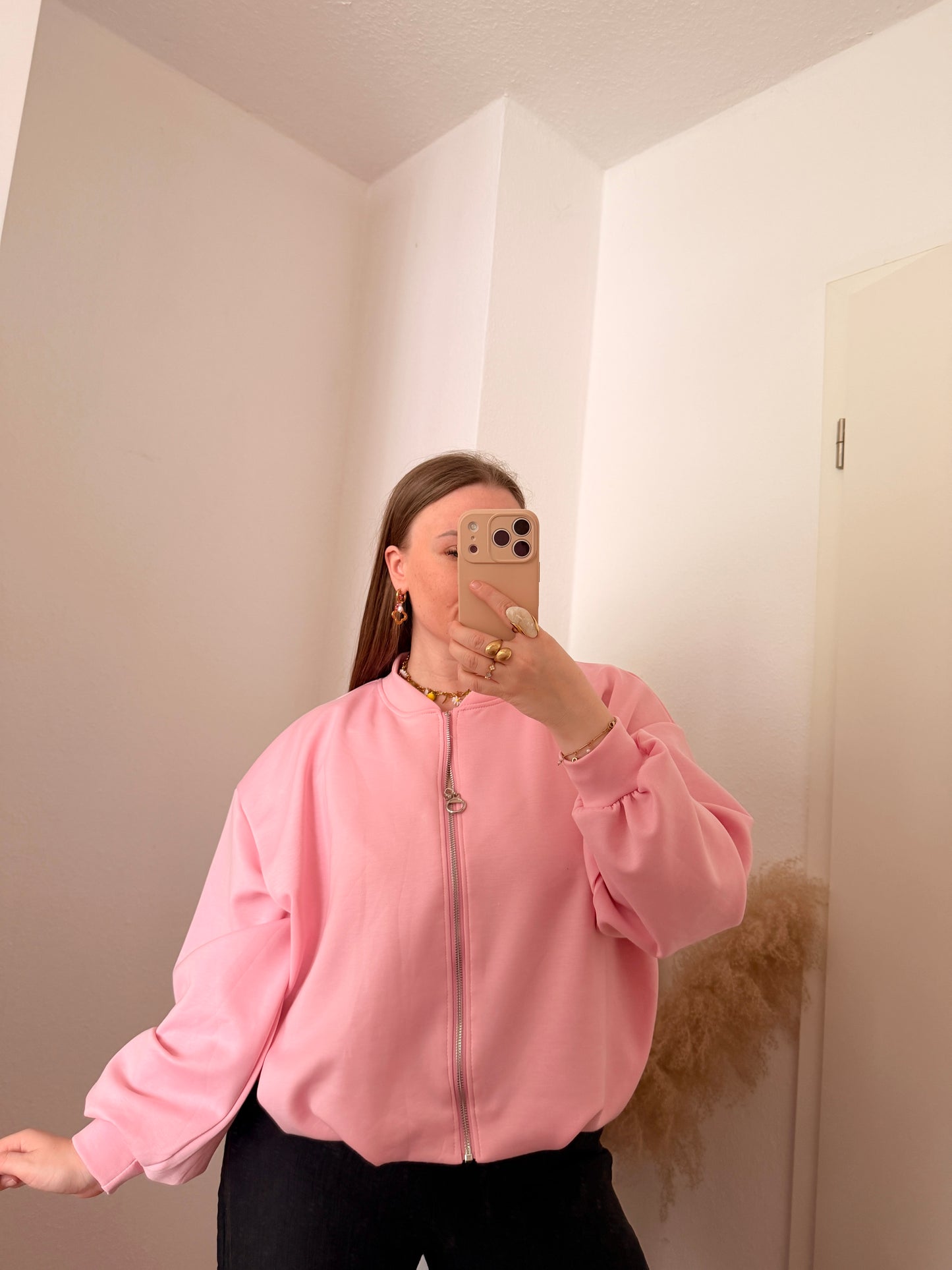 Sweatshirt Jacke mit Raffung