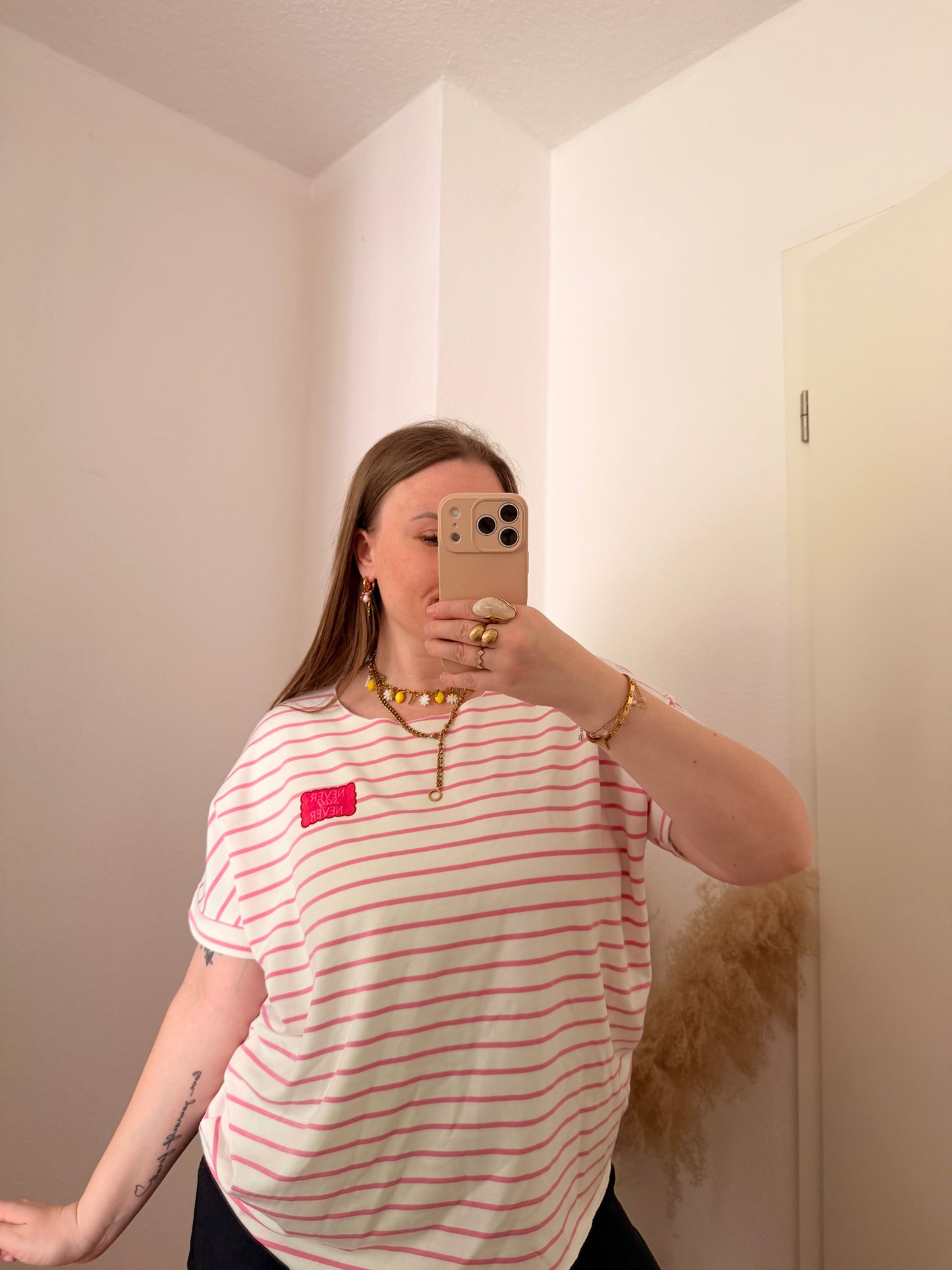 Gestreiftes Jersey T-Shirt