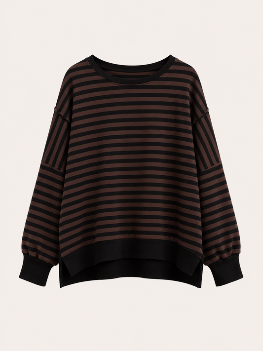 Oversize Streifen Pullover