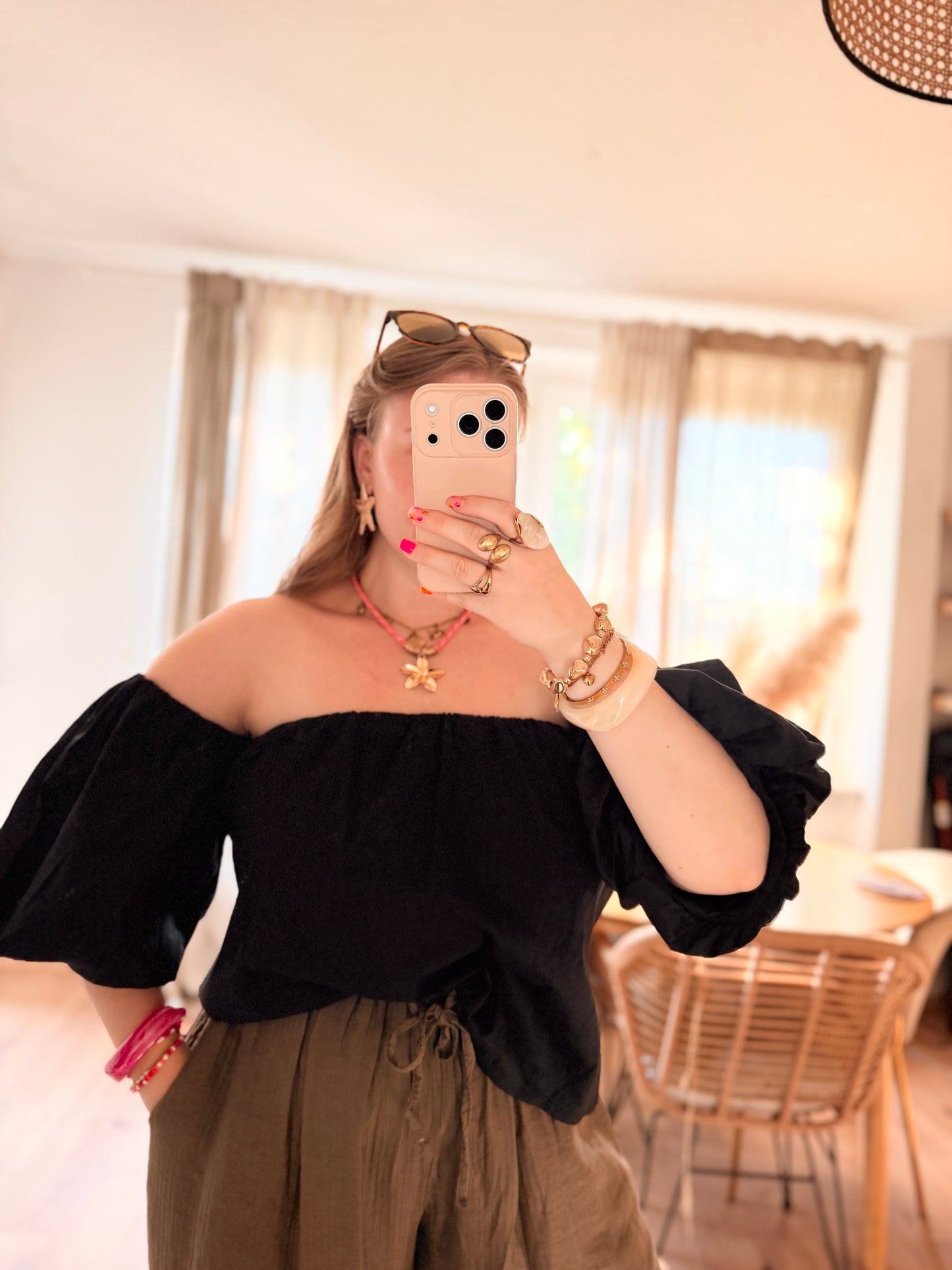 Off Shoulder Oberteil aus Baumwolle