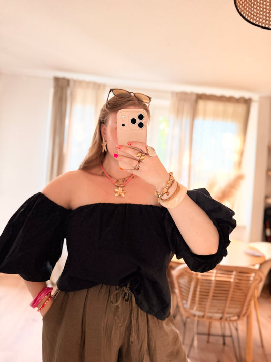 Off Shoulder Oberteil aus Baumwolle