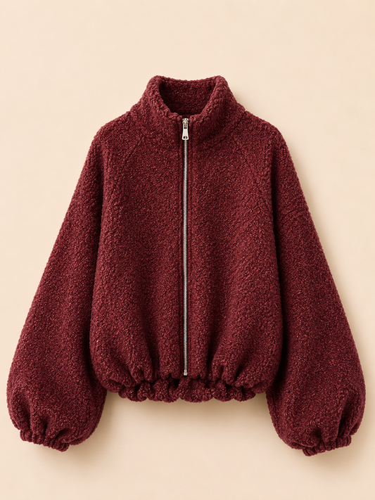 Kuschelige Jacke mit Raffung
