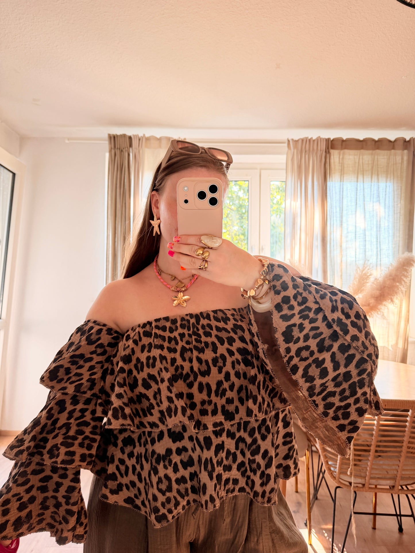 Leo off Shoulder Musselin Oberteil