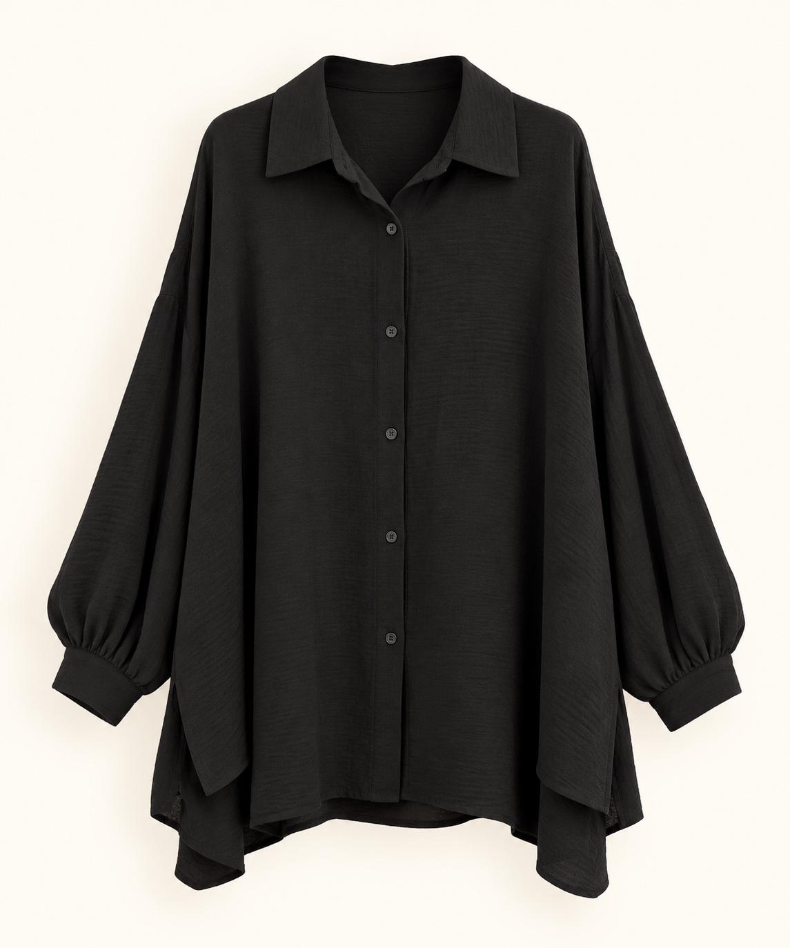 Oversize viskose bluse long