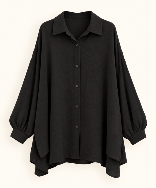 Oversize viskose bluse long