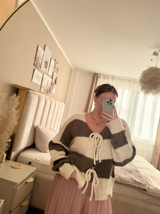 Gestreifter Damen-Cardigan | Weicher Strick | Größen 34–44