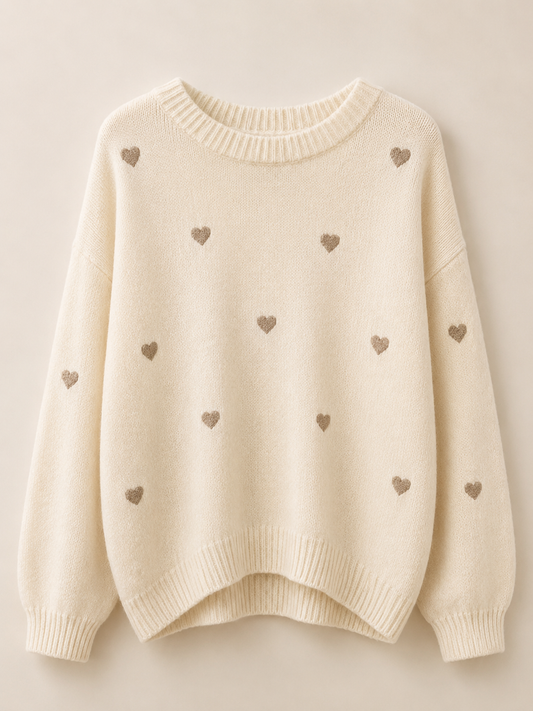 OVERSIZE Pullover mit Herzchen