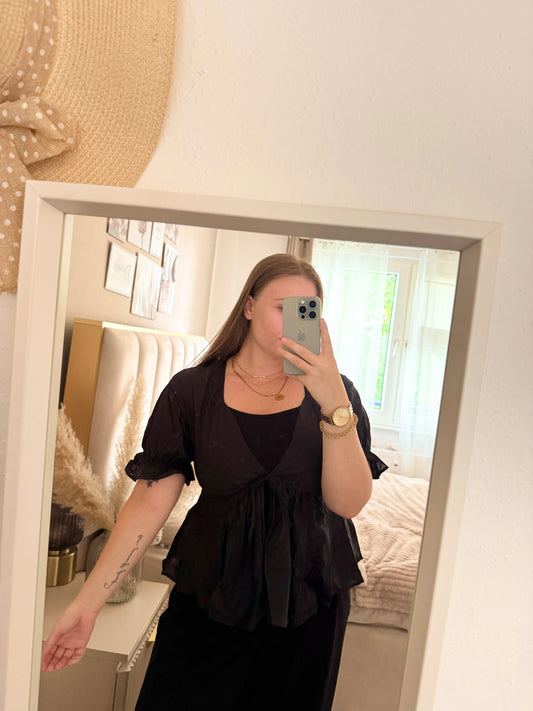 Bluse Lina-Rückenfreie Bluse mit Schleifen & elegantem Schnitt