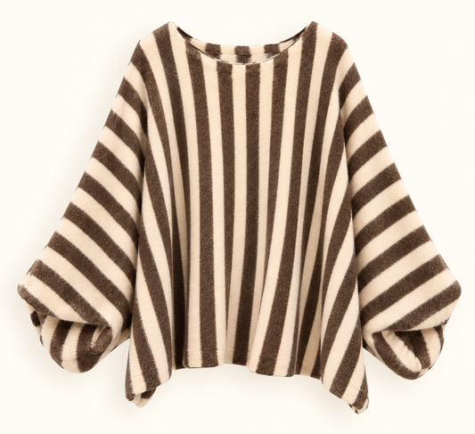 Stripes oversize Pullover mit u-boot Ausschnitt