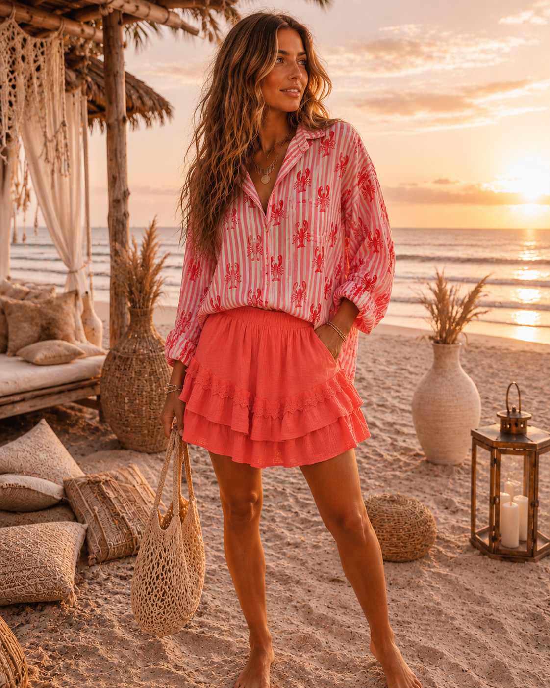 gestreifte Hummer Bluse