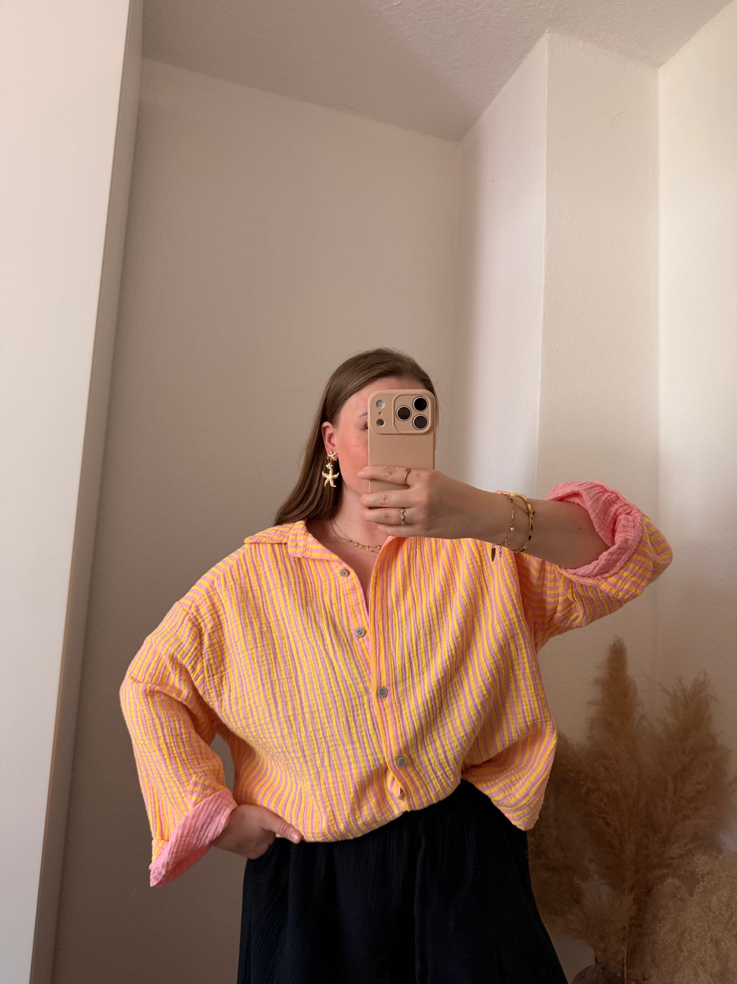 Gestreifte Musselin Bluse Ela