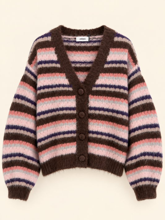 Stripes Cardigan mit Knöpfen