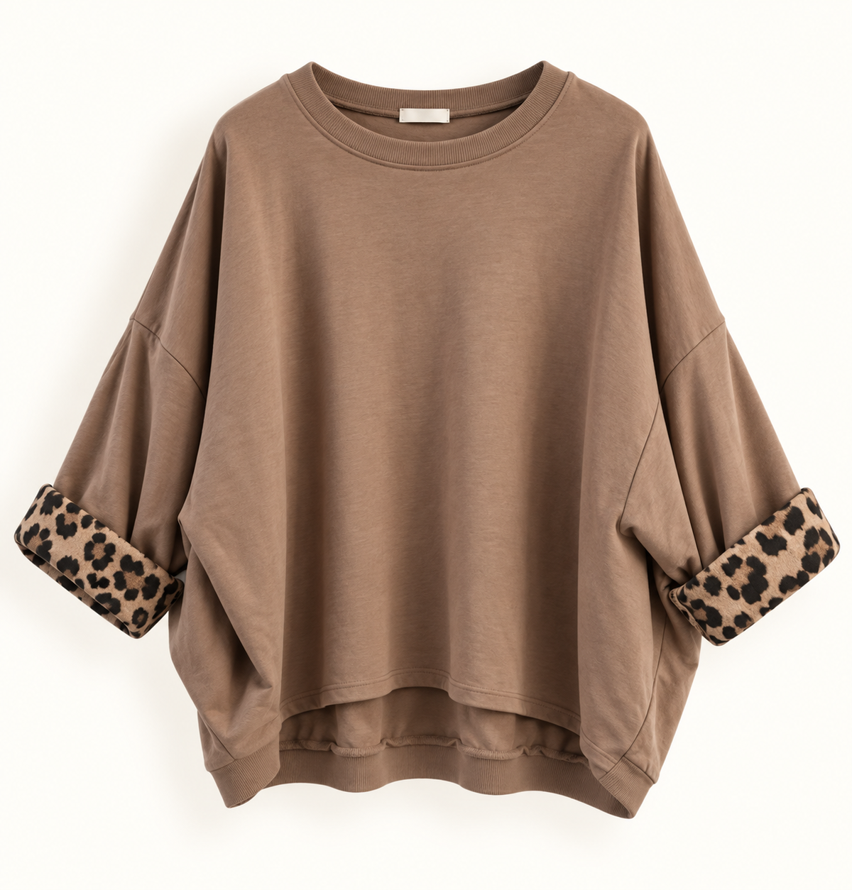 Basic oversize Pullover mit Leo Details