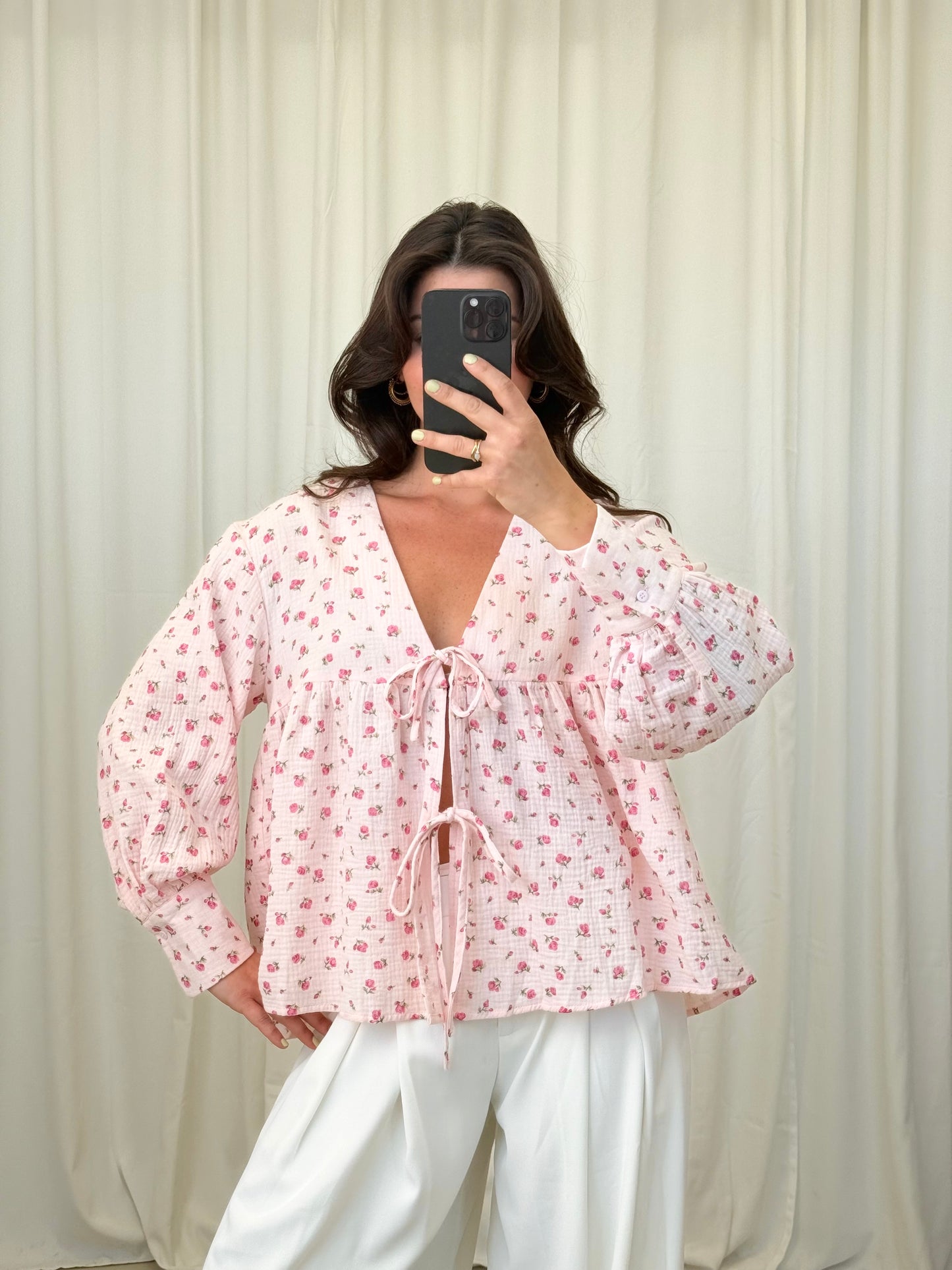Blumen Musselin Bluse Nola