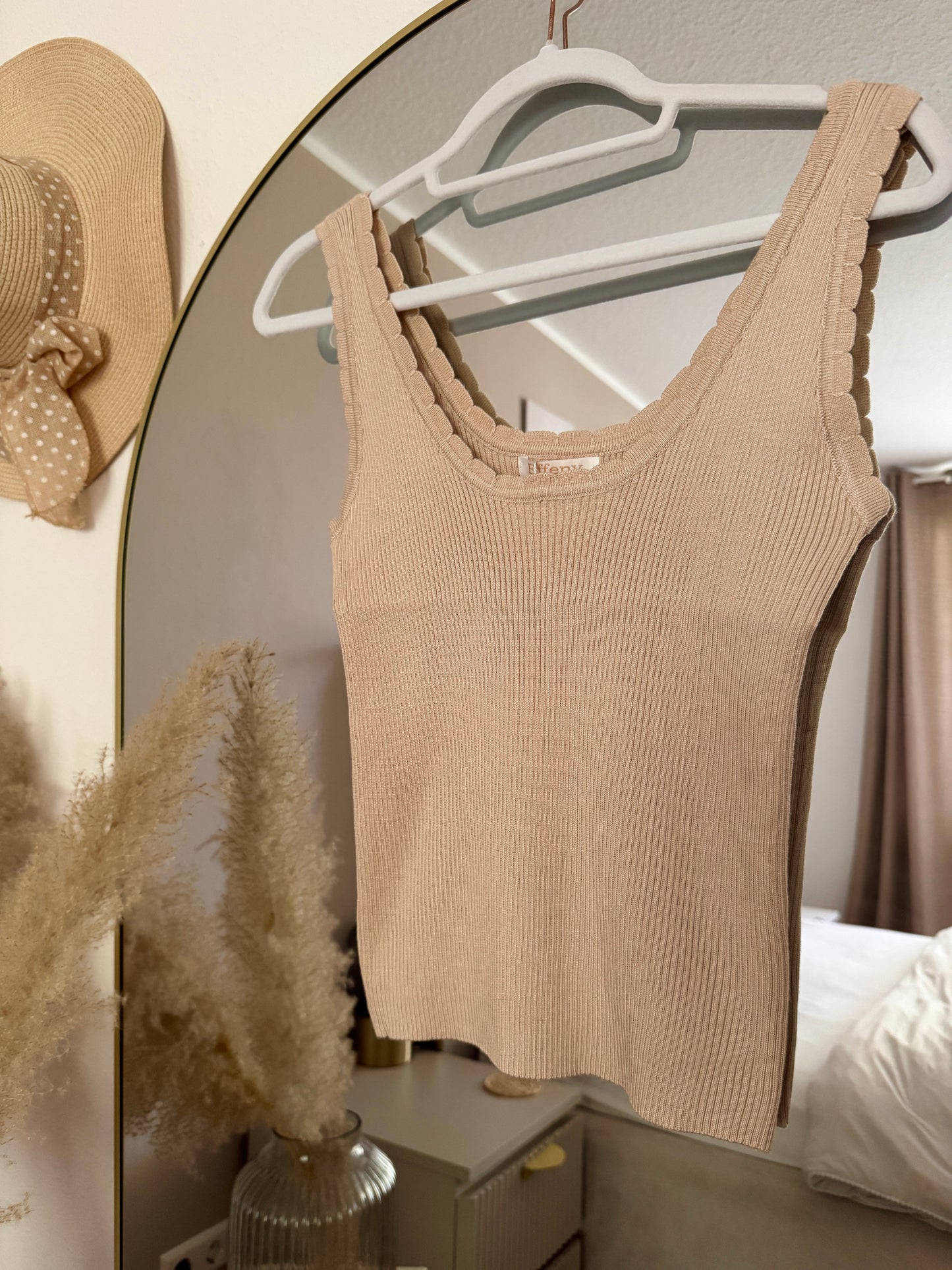 Rippstrick-Top Beige – Einheitsgröße bis 42/44 | Basic mit Style