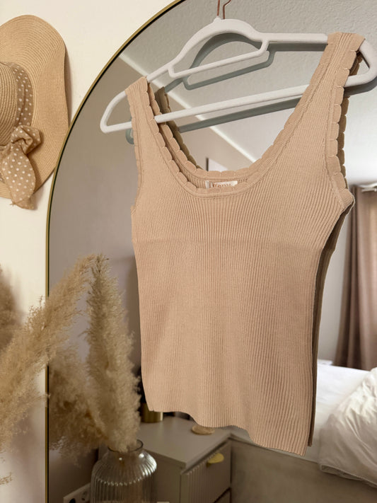 Rippstrick-Top Beige – Einheitsgröße bis 42/44 | Basic mit Style