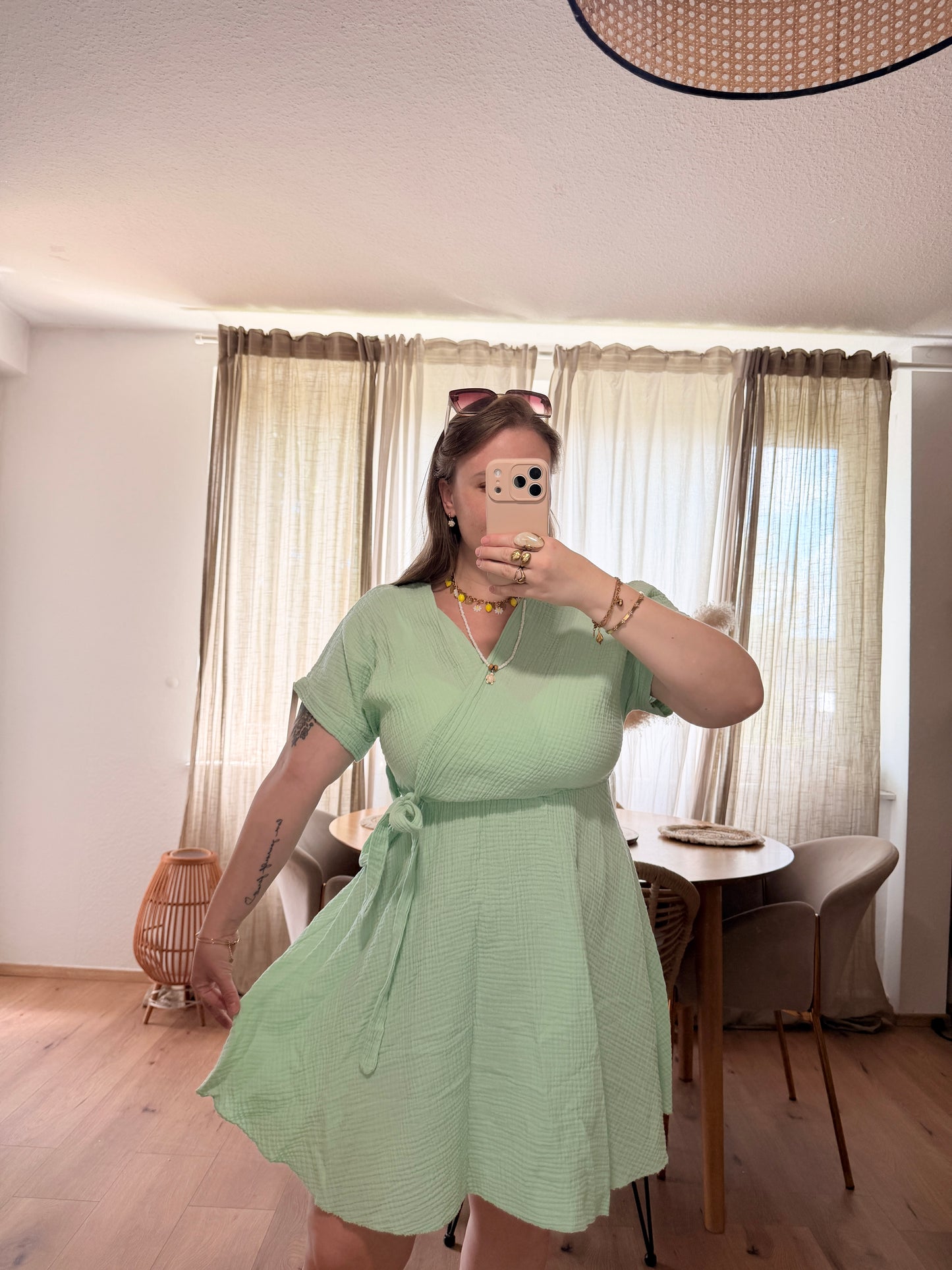 Musselin Kleid zum binden Luna