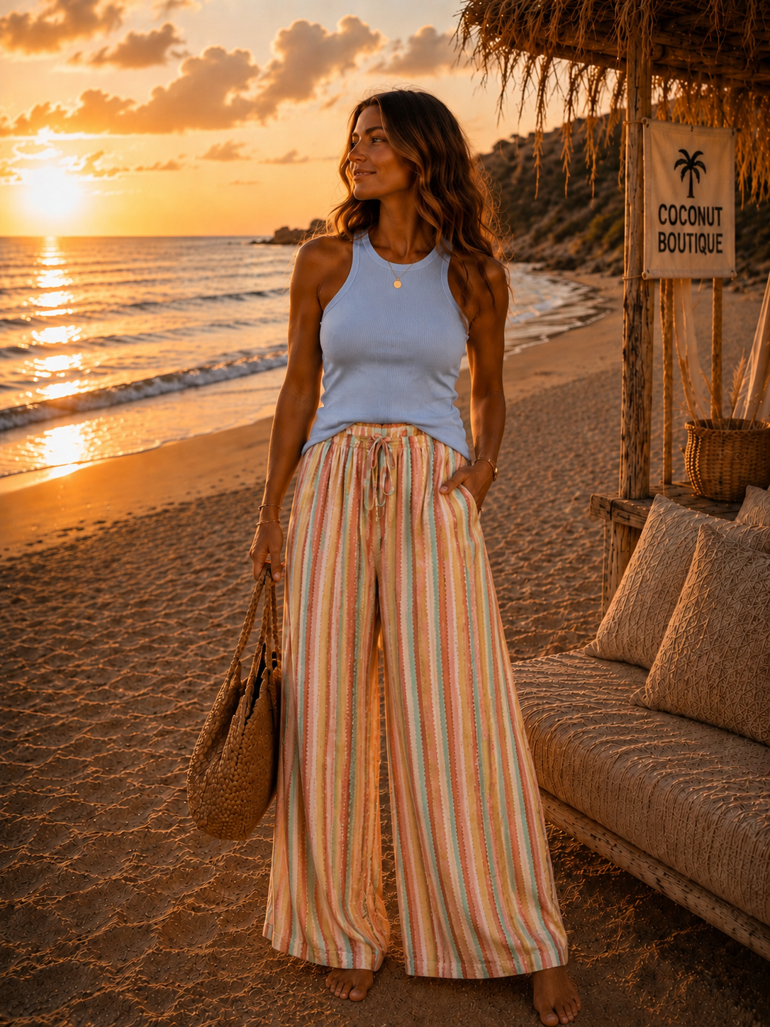 Gestreifte lockere Hose lili oversize Fit