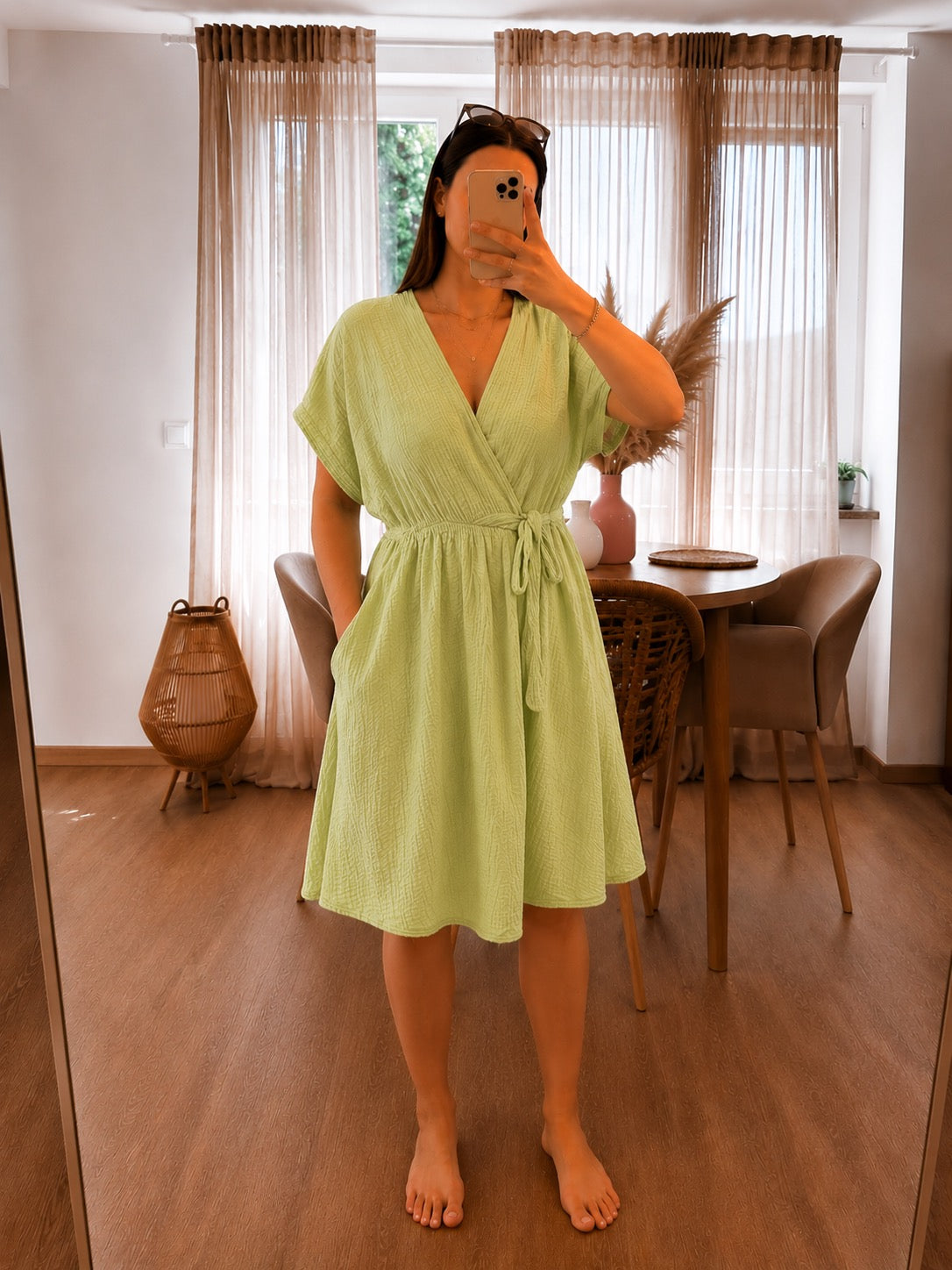 Musselin Kleid zum binden Luna