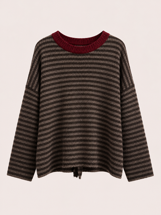 Strickpullover mit Streifen