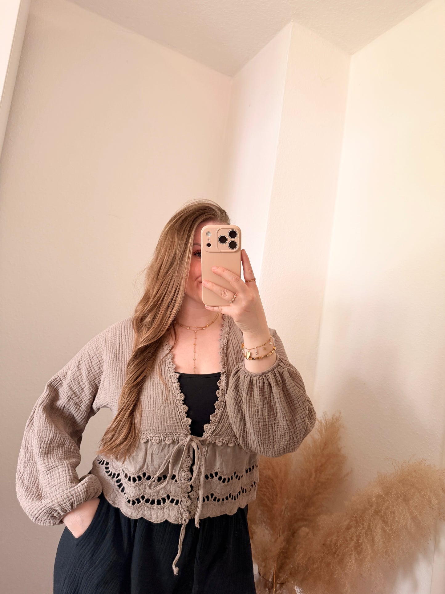 Musselin Bluse mit spitze Chloe