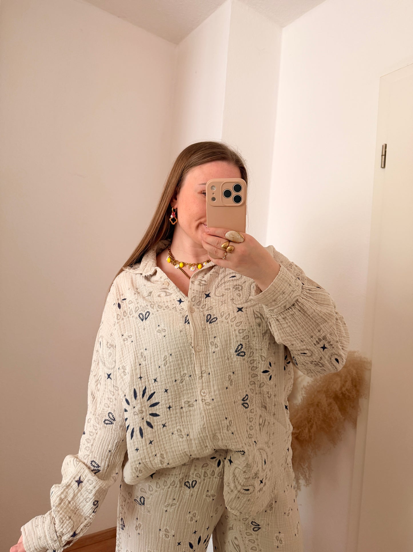 Musselin Bluse mit Muster