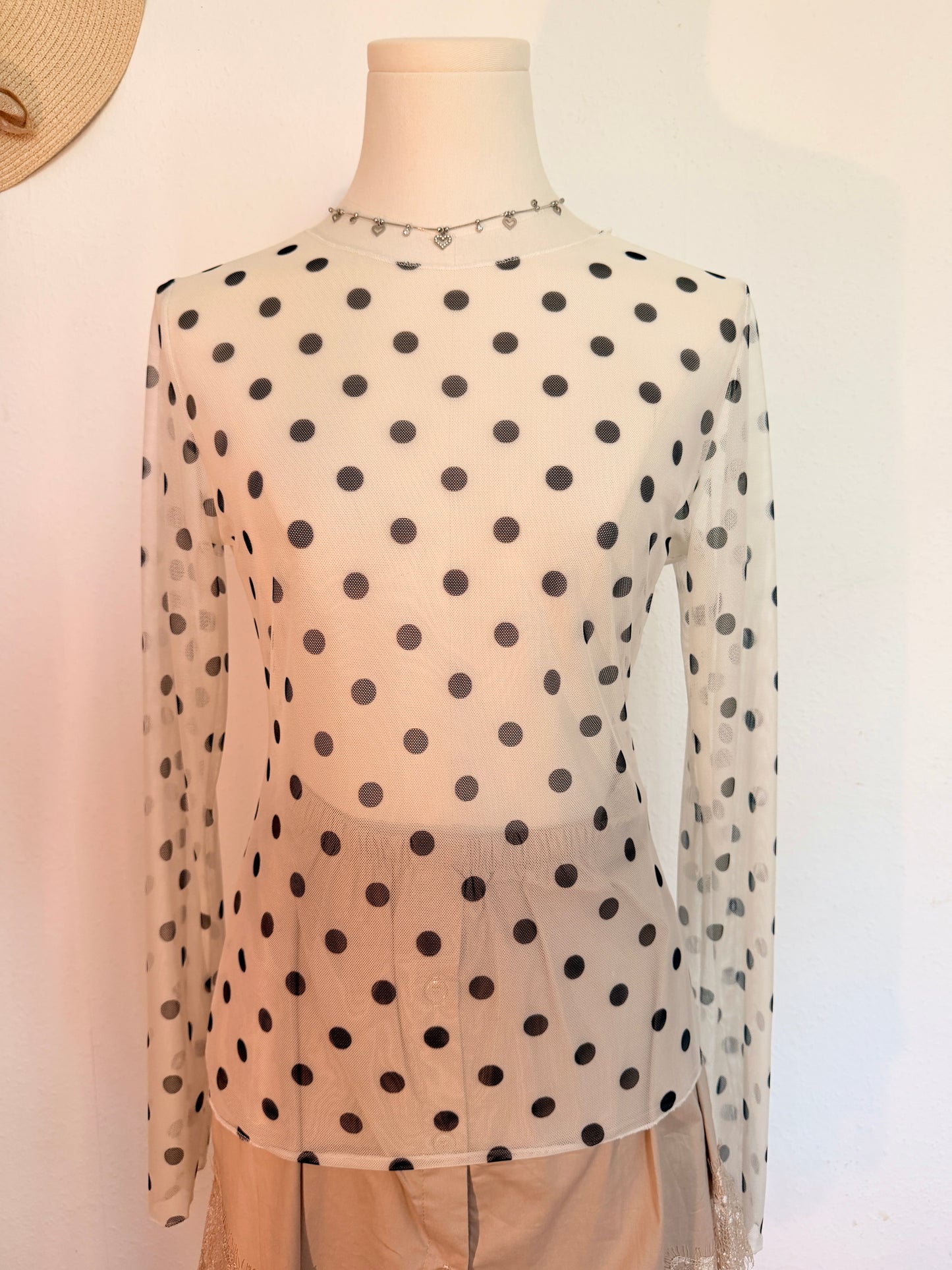 Transparentes Long sleeve mit punkten Dora