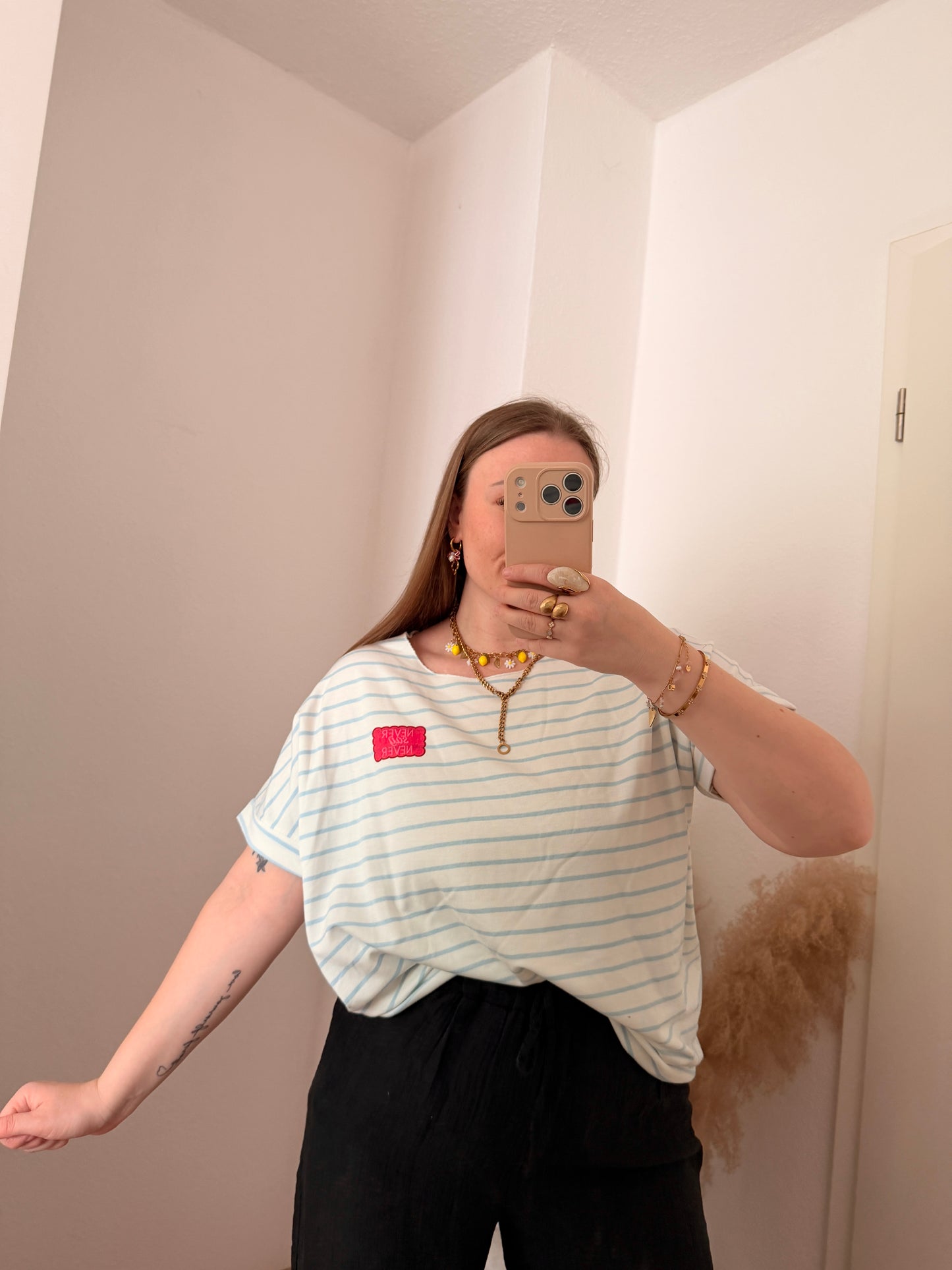 Gestreiftes Jersey T-Shirt