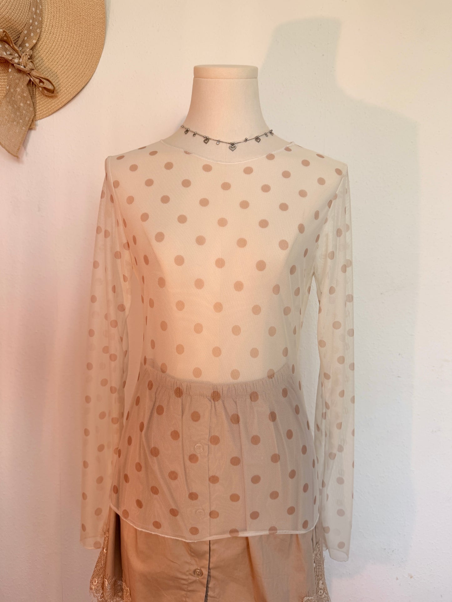 Transparentes Long sleeve mit punkten Dora