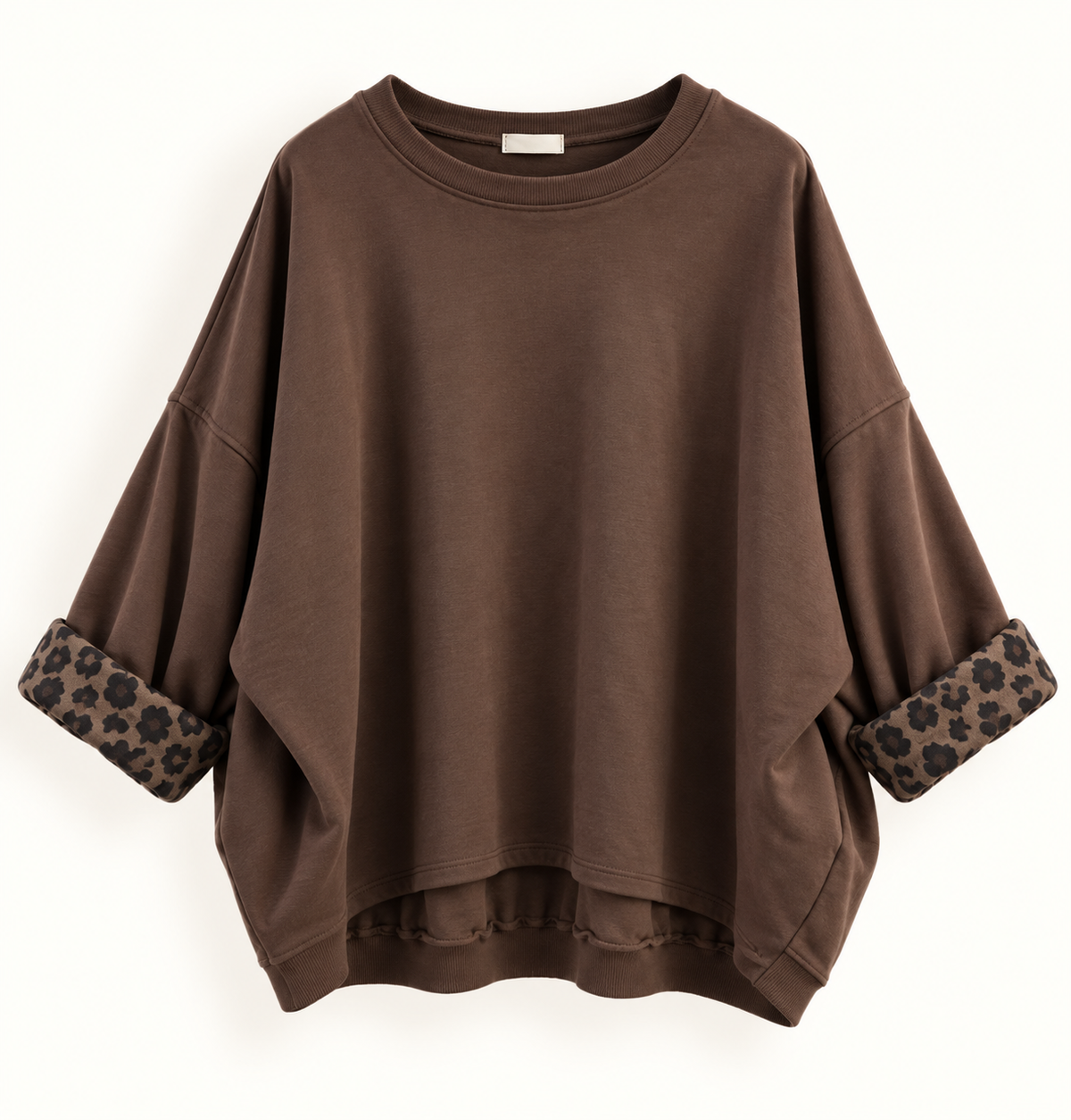 Basic oversize Pullover mit Leo Details