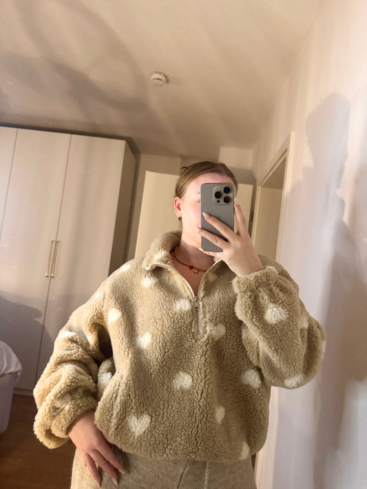 Damen Teddy Herzchen Pullover