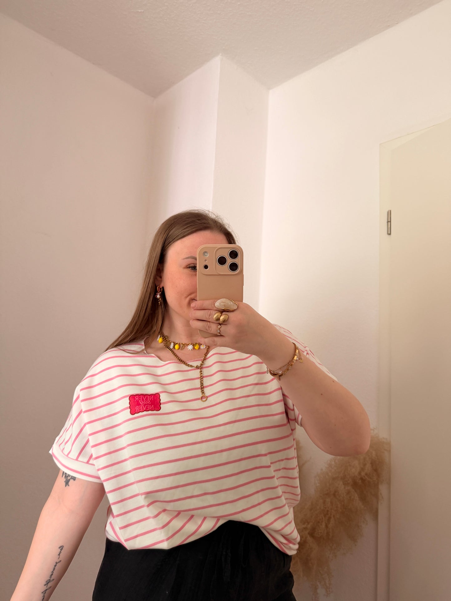 Gestreiftes Jersey T-Shirt