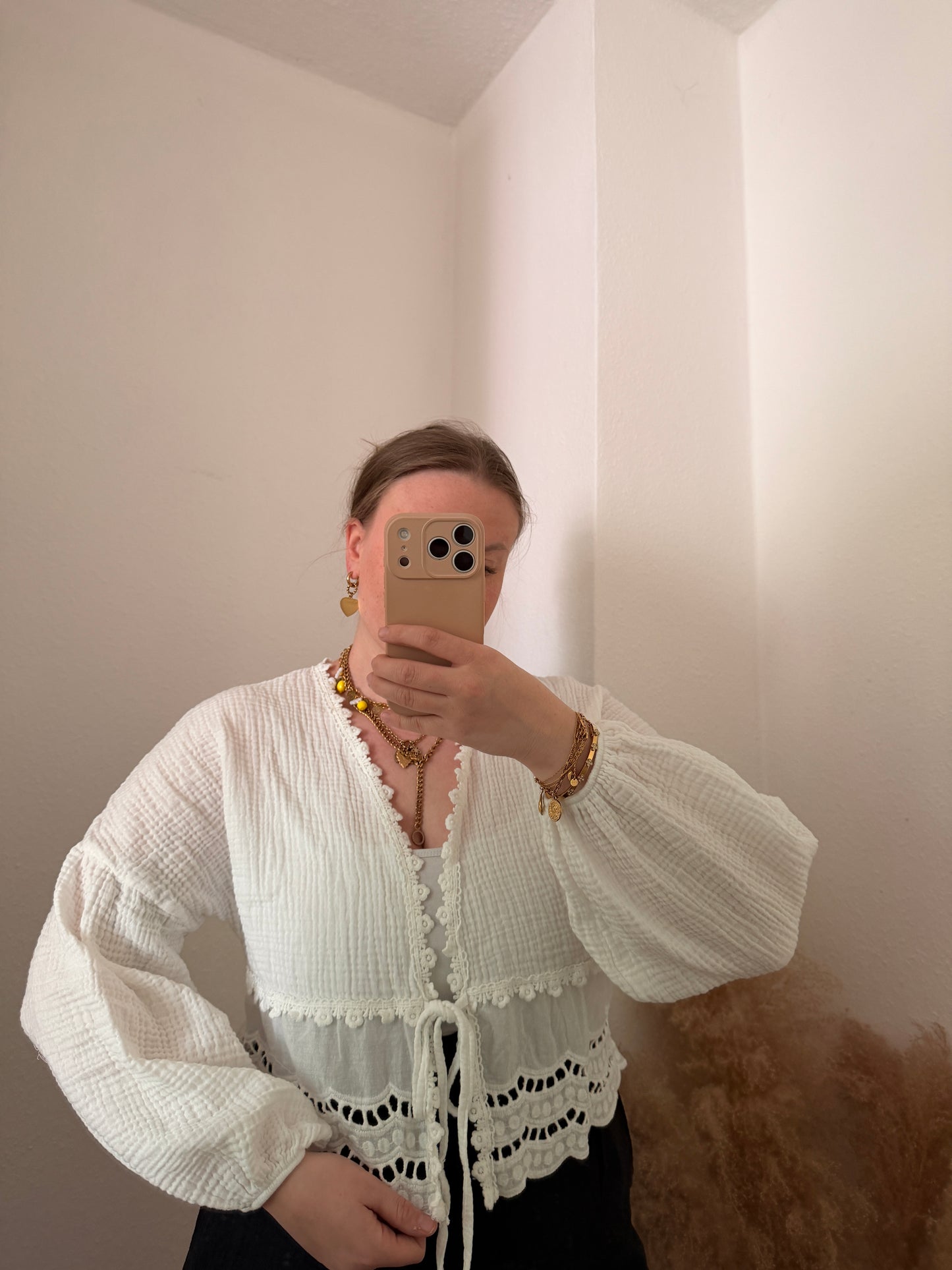 Musselin Bluse mit spitze Chloe