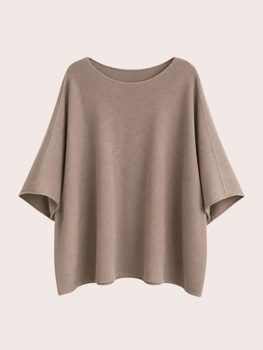 Leichtes oversize Strick T-Shirt mit 3/4 Ärmeln