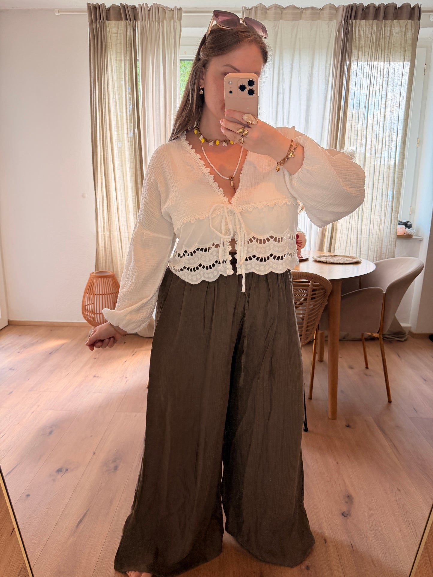 Hose mit weitem Bein Recycelter Stoff Lyocell Felina