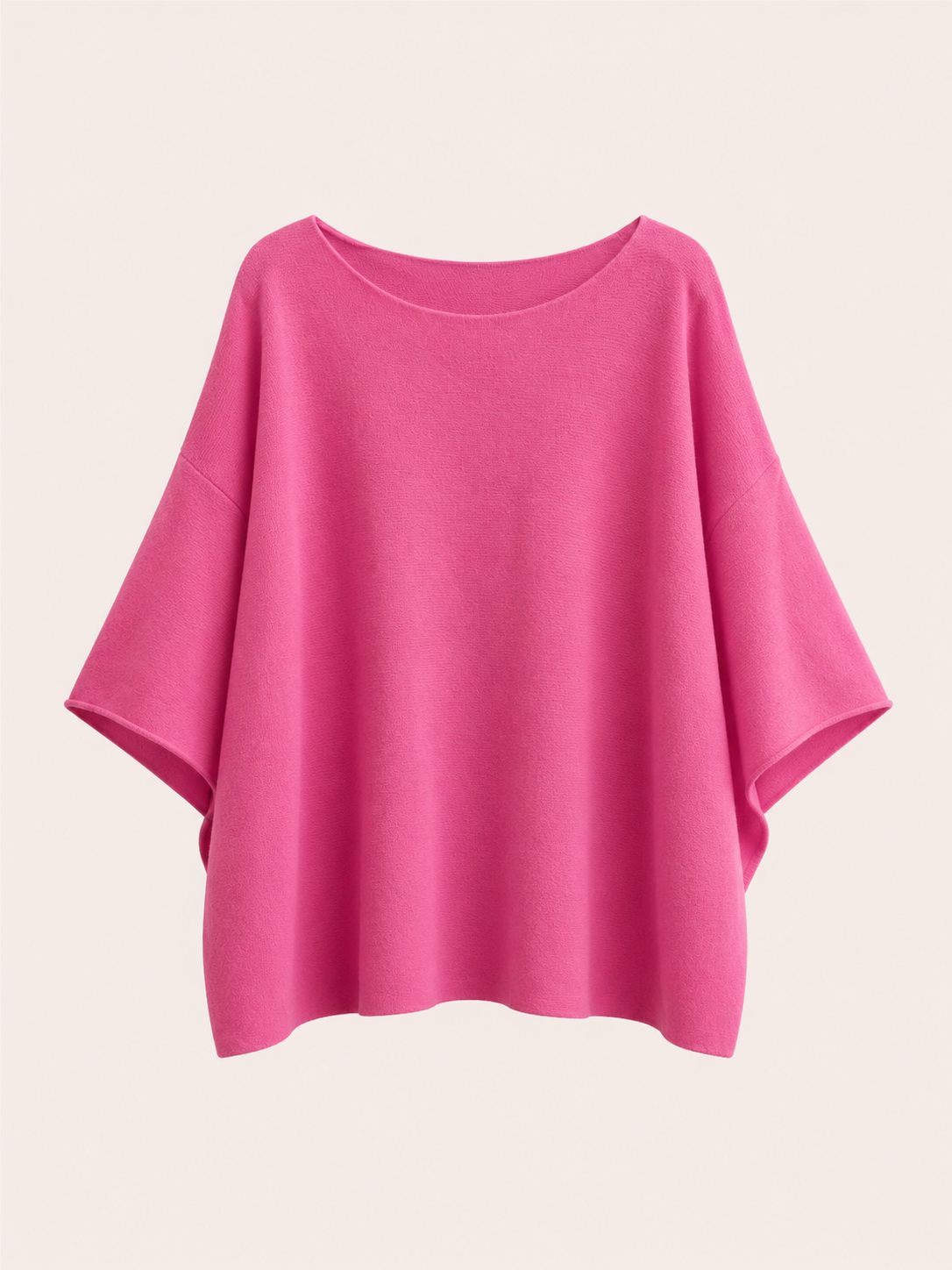 Leichtes oversize Strick T-Shirt mit 3/4 Ärmeln