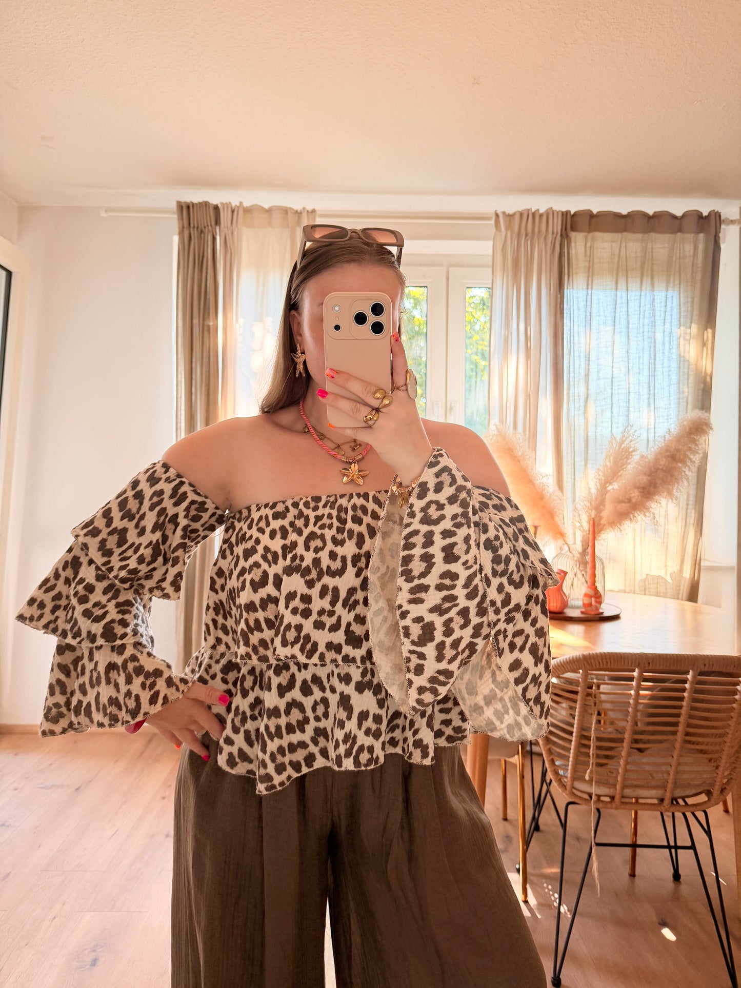 Leo off Shoulder Musselin Oberteil